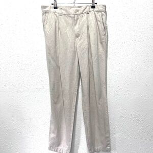 Tan linen Relaxed Fit Trousers with Elastic Waistband‎ 32/12